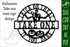 Trick or treat Halloween sign svg laser cut file Product Image 2