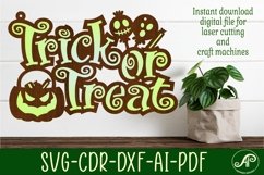 Trick or treat Halloween sign svg laser cut file Product Image 1