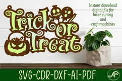 Trick or treat Halloween sign svg laser cut file Product Image 1