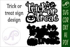 Trick or treat Halloween sign svg laser cut file Product Image 2
