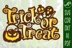 Trick or treat Halloween sign svg laser cut file Product Image 3