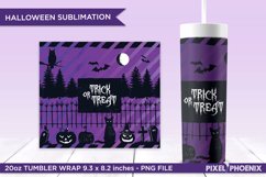 Trick or treat Sublimation Wrap for skinny tumbler in purple