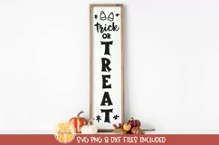 Halloween Vertical Porch Sign SVG | Trick or Treat Product Image 1