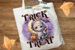 Cute Mummy Halloween Trick or Treat Bag PNG Design Product Image 3