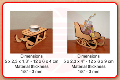 Laser cut Sleigh Christmas ornament home decor Glowforge SVG Product Image 2