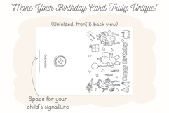 Elephant Happy Birthday Card, Kids Coloring Placemat Animals Product Image 3