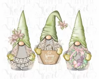 Trio Gnomes Png | Sublimation Design | Green Gnome Product Image 7