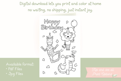 Lion Happy Birthday Card, Kids Coloring Card &amp; Placemat Product Image 7