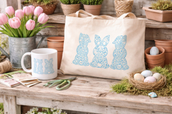 Bunny Trio SVG Bundle | Easter Bunny SVG Product Image 5