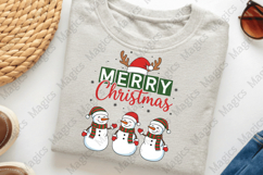 Trio Snowman Merry Xmas Clipart Product Image 3