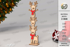 Triple Characters Stand Decor Lasercut. Reindeer SVG Product Image 1
