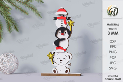 Triple Christmas Stand Laser Cut. Christmas Decor SVG Product Image 1