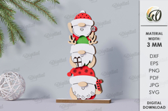 Triple Christmas Stand Laser Cut. Christmas Decor SVG Product Image 1