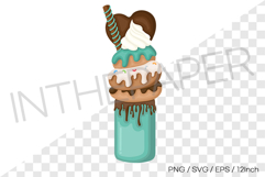 Donut mint choco monster milkshake PNG EPS SVG vector illust Product Image 1