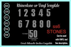 Rhinestone Triple Lined Numbers - ss6 stones - 1.5 Inch tall Product Image 1
