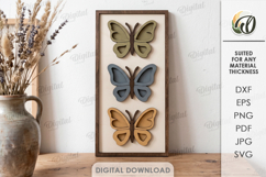 Triple Butterfly Wall Decor Laser Cut. Rustic Home sign SVG Product Image 1