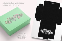 Triple of Valentine Ethnic Style Hearts Rectangular Gift Box