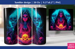 Witch &amp; skull tumbler sublimation PNG Halloween tumbler 20oz Product Image 1