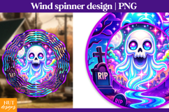 Trippy skull wind spinner, Creepy Halloween wind spinner Product Image 1