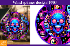 Trippy skull wind spinner, Creepy Halloween wind spinner Product Image 1