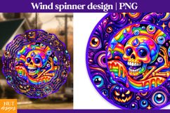 Trippy skull wind spinner, Creepy Halloween wind spinner Product Image 1
