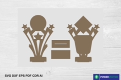 Wooden Trophy Awards with Star Design Laser Cut Pattern Product Image 4