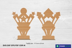 Custom Wooden Trophy Awards Set Laser Cut Pattern Product Image 2