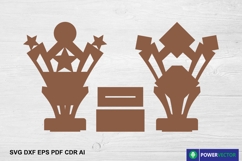 Custom Wooden Trophy Awards Set Laser Cut Pattern Product Image 3