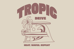Tropic Drive Vintage Summer Riding Beach T shirt Design Product Image 1