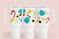 tropical 40oz quencher tumbler sublimation full wrap high resolution transparant background