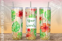 Add your name Tropical tumbler, personalized summer tumbler Product Image 1