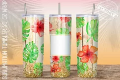 Add your name Tropical tumbler, personalized summer tumbler Product Image 3