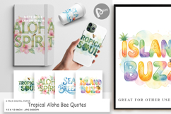 Tropical Aloha Bee Quotes Digital Paper Product Image 1