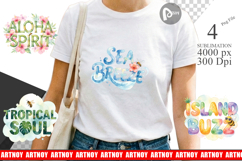 Tropical Aloha Bee Quotes Sublimation Product Image 1