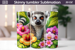 Lemur Tumbler Wrap | Tropical Jungle Sublimation Product Image 1