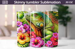 Iguana Tumbler Wrap | Tropical Jungle Sublimation Product Image 1