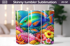 Tropical Reef Fish Tumbler Wrap | Ocean Sublimation Product Image 1