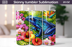 Blue Poison Frog Tumbler Wrap | Tropical Floral Sublimation Product Image 1