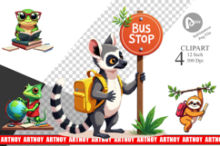 Tropical School Animals Clipart Product Image 1