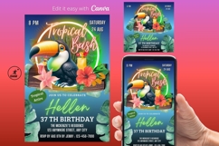 Tropical Bash Flyer, Tropical Bash Canva Flyer, Pool Party Product Image 1