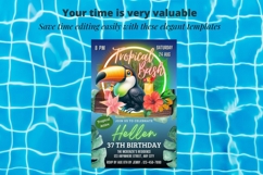 Tropical Bash Flyer, Tropical Bash Canva Flyer, Pool Party Product Image 2