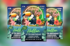 Tropical Bash Flyer, Tropical Bash Canva Flyer, Pool Party Product Image 5