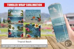Tumbler Wrap Tropical Beach Product Image 1