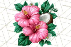 Tropical Beach Flower Clipart & Clip Art PNG Product Image 5