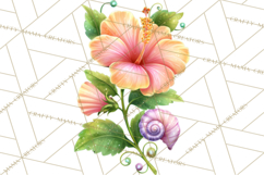 Tropical Beach Flower Clipart &amp; Clip Art PNG Product Image 5