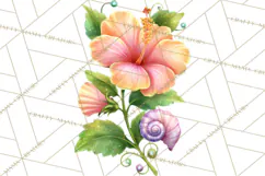 Tropical Beach Flower Clipart & Clip Art PNG Product Image 5