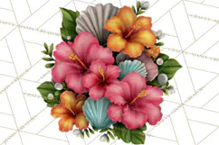 Tropical Beach Flower Clipart & Clip Art PNG Product Image 2