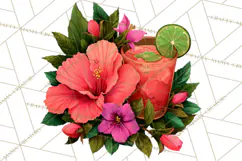 Tropical Beach Flower Clipart & Clip Art PNG Product Image 3