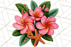 Tropical Beach Flower Clipart & Clip Art PNG Product Image 4