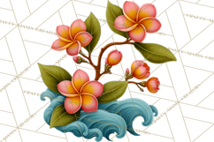 Tropical Beach Flower Clipart &amp; Clip Art PNG Product Image 3